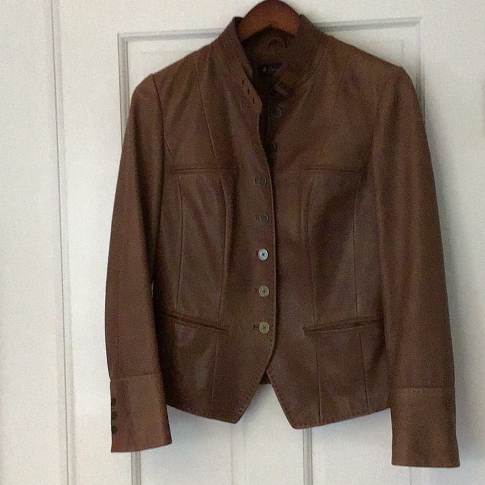 Jacket, Brooks Brother’s lined leather jacket, beautiful butter soft, size 4